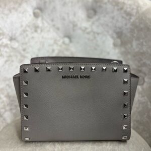 Michael Kors Gray Studded Crossbody